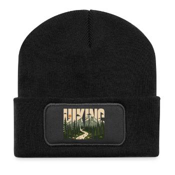 Hiking - Outdoor Adventure - Recycled Patch Beanie - black - Front