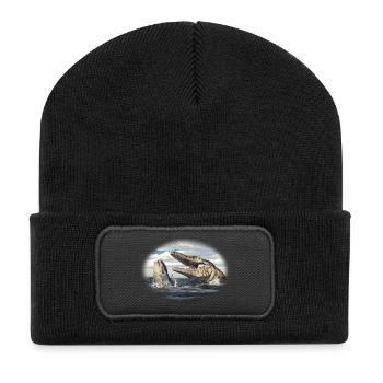 Prehistoric Tylosaurus on the hunt - Recycled Patch Beanie - black - Front