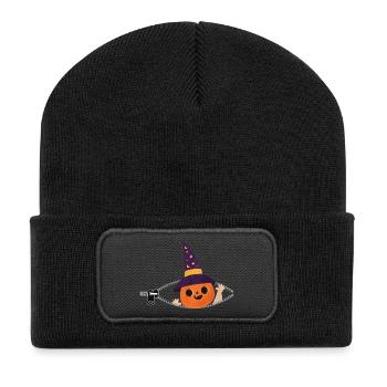 Pumpkin Witch Starry Night - Recycled Patch Beanie - black - Front
