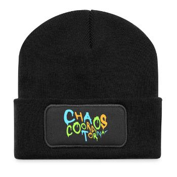 Chaos Coordinator Lustig Titel Eltern Lehrer Logo - Recycelte Patch Beanie - Schwarz - Vorne