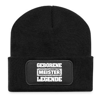 Meister als Legende - Recycelte Patch Beanie - Schwarz - Vorne