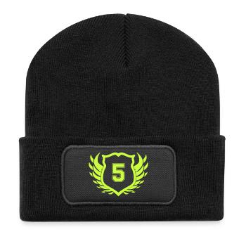 Insigne Aigle Néon 5 - Beanie recyclé à patch - noir - Devant