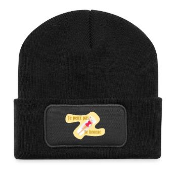 Je peux pas je bronze - Beanie recyclé à patch - noir - Devant