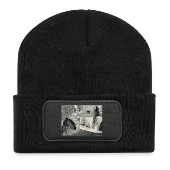 Ombres du monastère sur la pierre - Beanie recyclé à patch - noir - Devant