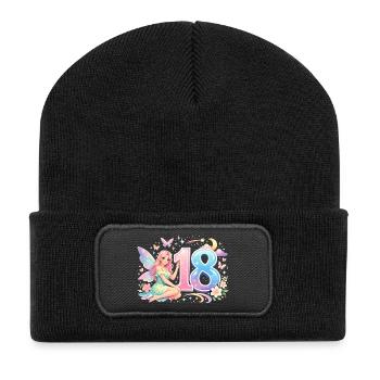 18th Birthday Elf – Retro Pastel Promotional Print - Recycled Patch Beanie - black - Front