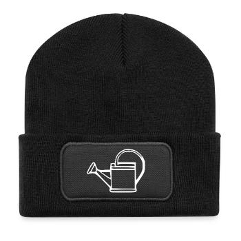 Watering Can Garden Gardener Gift - Recycled Patch Beanie - black - Front