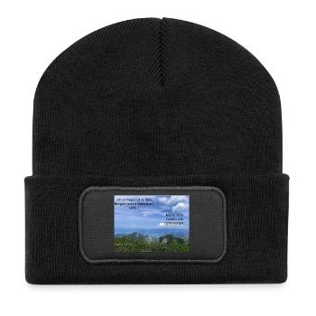 Bergblick Psalm Vertrauen - Recycelte Patch Beanie - Schwarz - Vorne
