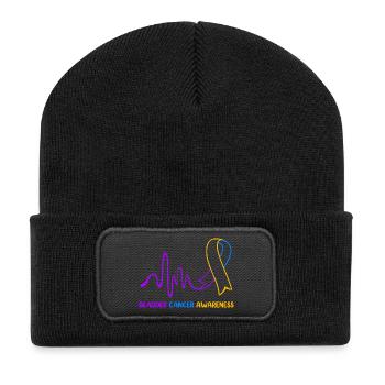 Blasenkrebs Krebs Blase - Recycelte Patch Beanie - Schwarz - Vorne