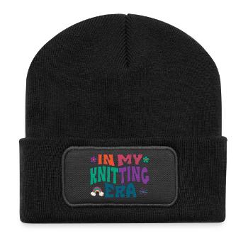 In my Knitting Era - Recycelte Patch Beanie - Schwarz - Vorne