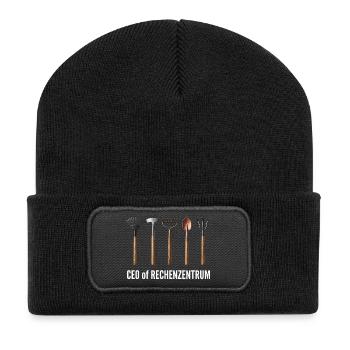 CEO of Rechenzentrum - Recycelte Patch Beanie - Schwarz - Vorne