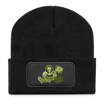 Alien Ufo Graffiti Graphic - Recycled Patch Beanie - black - Front