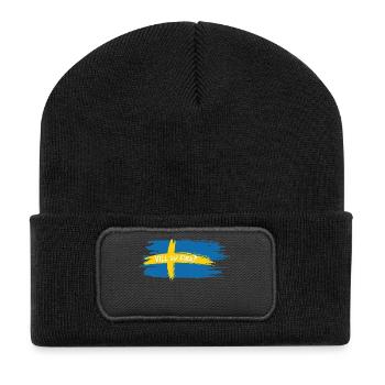 Vill Du Fika? – Schwedischer Kaffee Humor - Recycelte Patch Beanie - Schwarz - Vorne