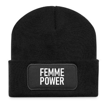 femme Power - Woman - Women - Women's Power - Women - Recycled Patch Beanie - black - Front