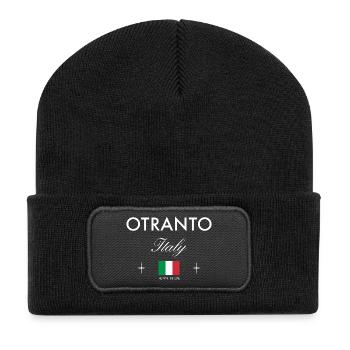 Otranto, Italie, coordonne le souvenir de voyage - Beanie recyclé à patch - noir - Devant
