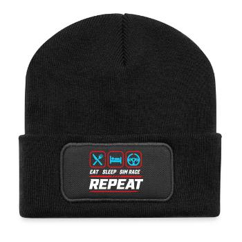 Répétition de la course Sleep Sim pour les fans de sim racing - Beanie recyclé à patch - noir - Devant