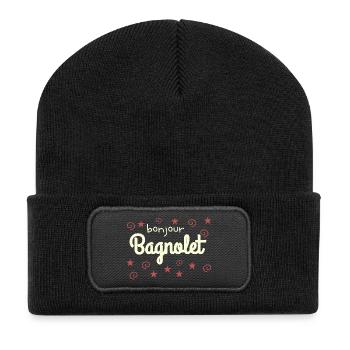 frankreich bagnolet bonjour  - Recycelte Patch Beanie - Schwarz - Vorne