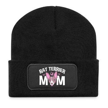 Rat Terrier - Recycelte Patch Beanie - Schwarz - Vorne