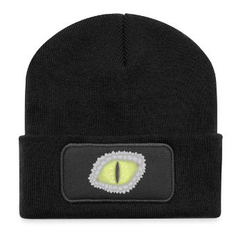 Drachenauge - Recycelte Patch Beanie - Schwarz - Vorne