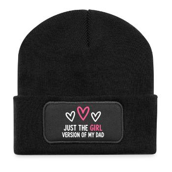 Nur die Mädchenversion meines Vaters - Recycelte Patch Beanie - Schwarz - Vorne
