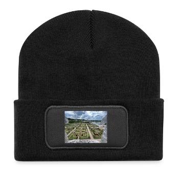 Der Ziergemüsegarten - Recycelte Patch Beanie - Schwarz - Vorne
