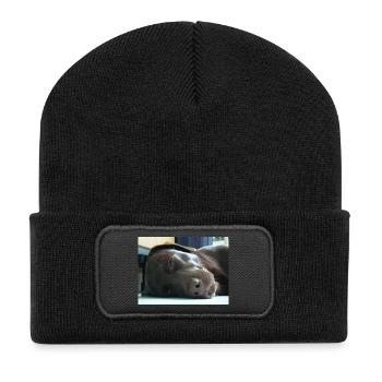 Mein Labrador - Recycelte Patch Beanie - Schwarz - Vorne