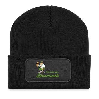Freund der Blasmusik - Recycelte Patch Beanie - Schwarz - Vorne