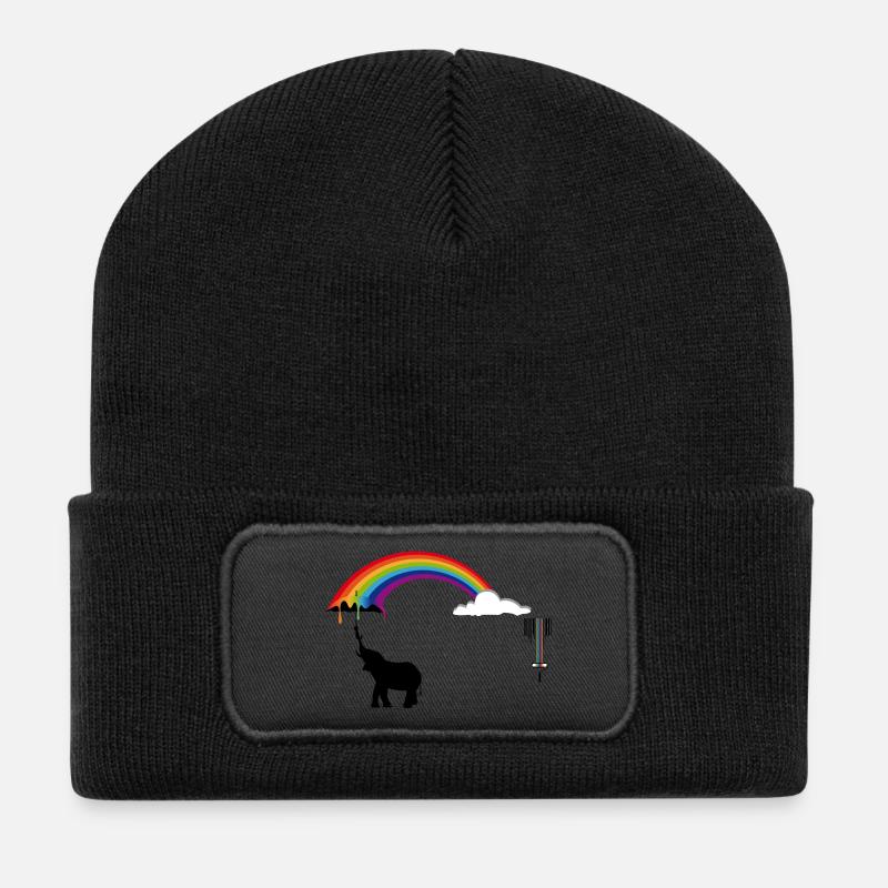 Farbrolle mit Strichcode - Recycelte Patch Beanie - Schwarz