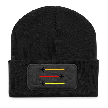 planes colour - Recycled Patch Beanie - black - Front