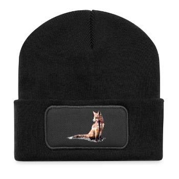 Fuchs - Recycelte Patch Beanie - Schwarz - Vorne
