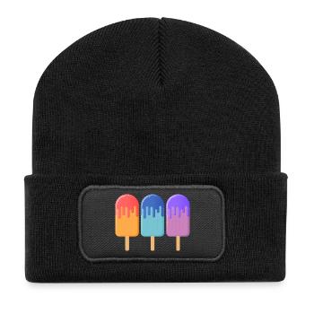 Ice cream on the stick 004 AllroundDesigns - Recycled Patch Beanie - black - Front