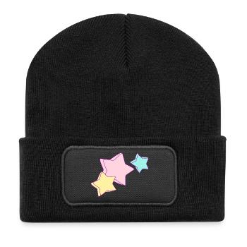 Unicorn Stars - Recycelte Patch Beanie - Schwarz - Vorne