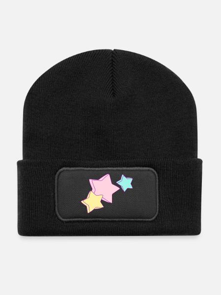 Unicorn Stars - Recycelte Patch Beanie - Schwarz