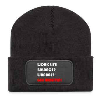 WORK LIFE BALANCE ARBEIT - Recycelte Patch Beanie - Dunkelgrau - Vorne