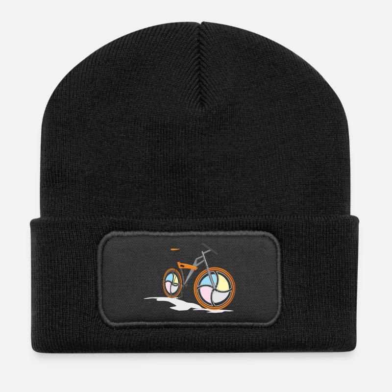 montagne vélo vélo VTT cycliste vélo - Beanie recyclé à patch - noir