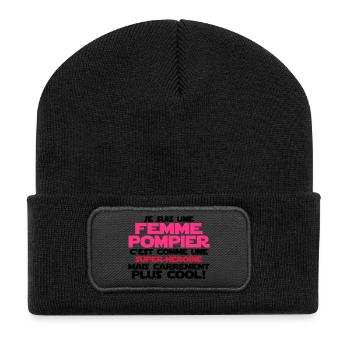 je suis une femme pompier - Beanie recyclé à patch - noir - Devant