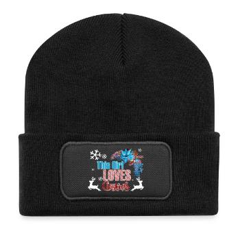 Fille d'amour de Noël de Noël cadeau de Noël - Beanie recyclé à patch - noir - Devant