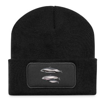 Frasers Delphin - Frasers Dolphin - Dauphin - Recycelte Patch Beanie - Schwarz - Vorne