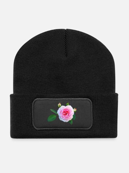 daffodils roses rosen blumen flowers tulips tulpen - Recycelte Patch Beanie - Schwarz