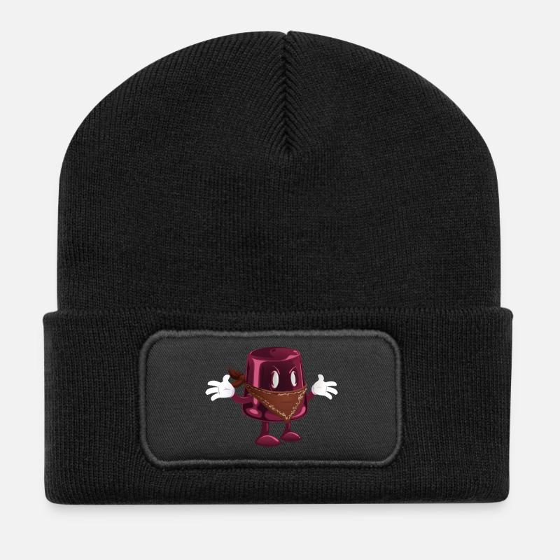 Ein Eimer mit Armen und Beinen - Recycelte Patch Beanie - Schwarz
