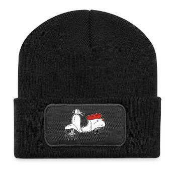 Roller Nostalgie Rerto Kult - Recycelte Patch Beanie - Schwarz - Vorne