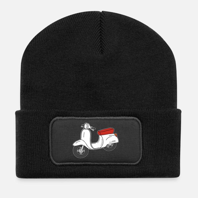 Roller Nostalgie Rerto Kult - Recycelte Patch Beanie - Schwarz