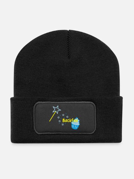 Cupcaki Backfee - Recycelte Patch Beanie - Schwarz