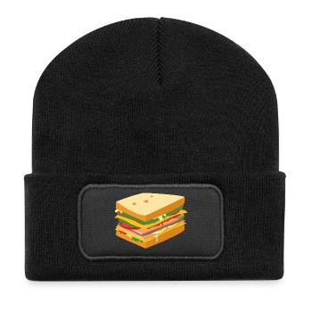 Süßes Sandwich - Recycelte Patch Beanie - Schwarz - Vorne