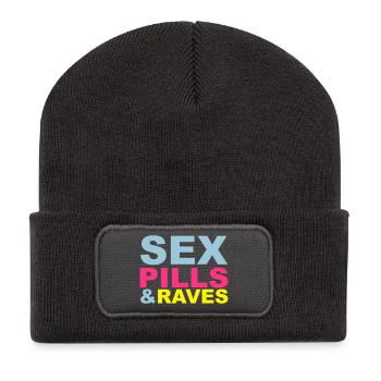 Sex Pills Raves - Recycelte Patch Beanie - Dunkelgrau - Vorne