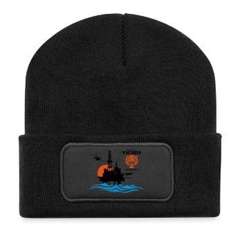 North Sea Tiger Oil Rig Platform Aberdeen - Recycled Patch Beanie - black - Front