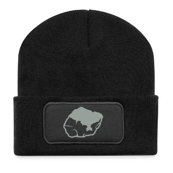 weissen stein kiesel 0 - Recycelte Patch Beanie - Schwarz - Vorne