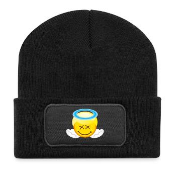 Smiley Angel - Beanie recyclé à patch - noir - Devant