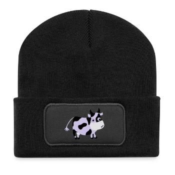 Lustige Kuh Luise - Bauernhof - Recycled Patch Beanie - black - Front