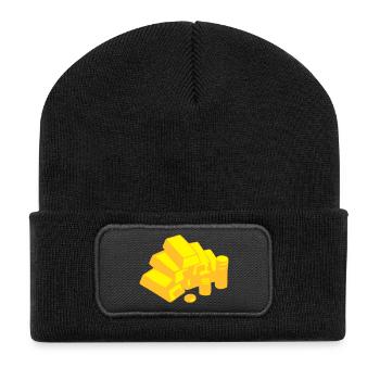 Money, Gold - Beanie recyclé à patch - noir - Devant