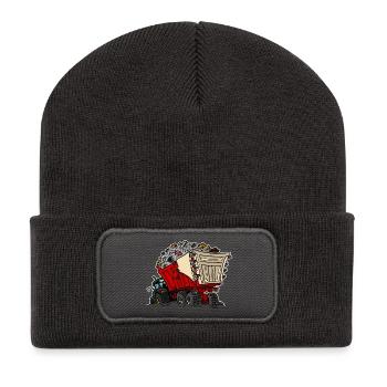 0956 Wagen RUIN - Recycelte Patch Beanie - Dunkelgrau - Vorne
